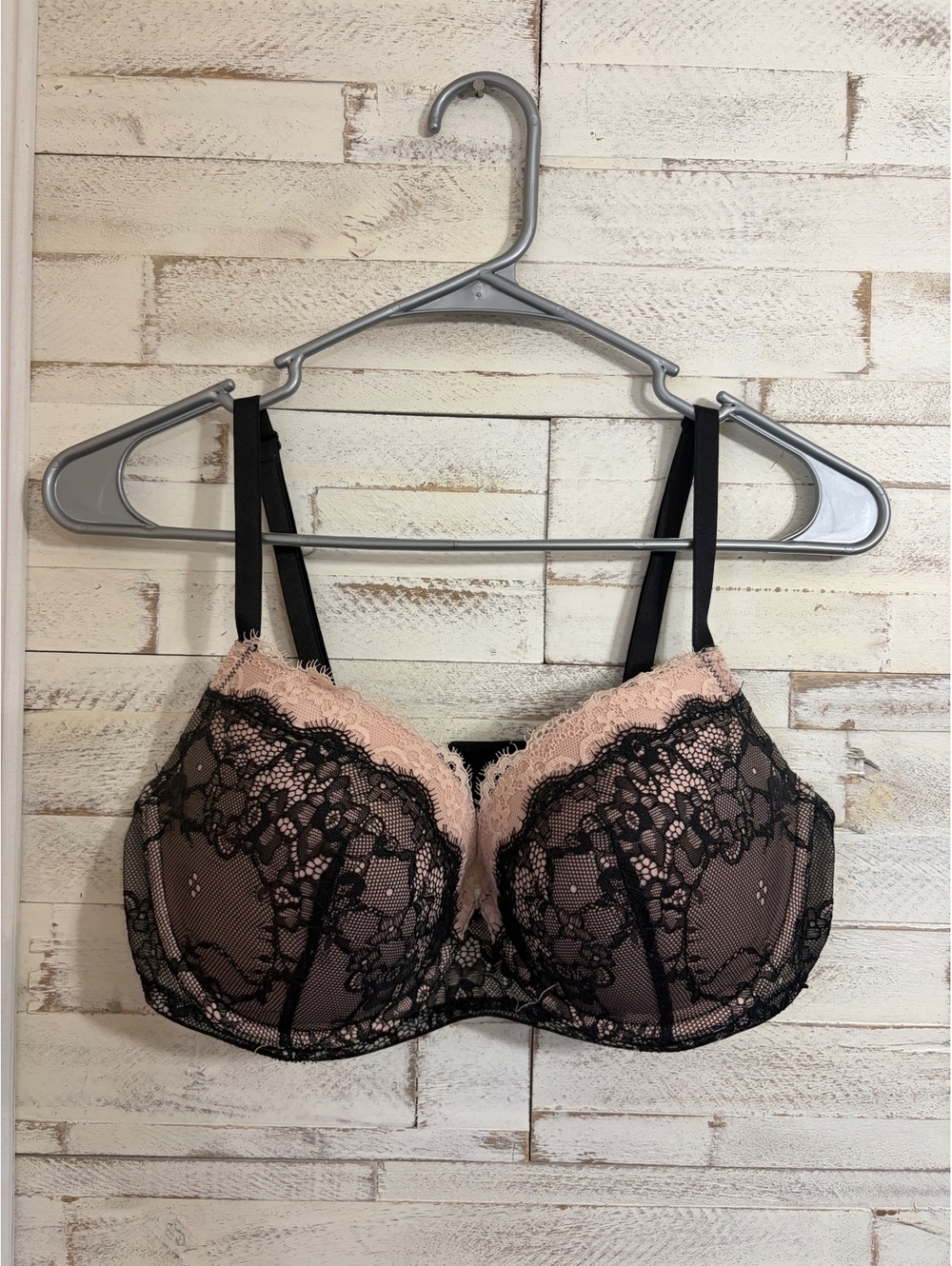 Adore Me 36DD bra black tan lace sexy